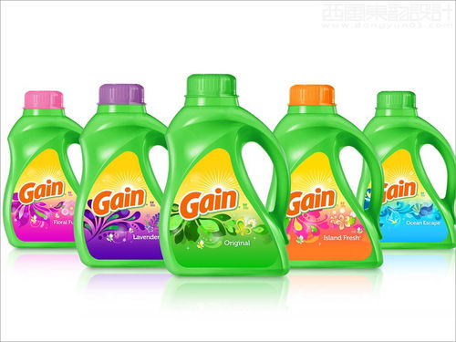 美国GAIN洗衣凝珠日化用品Logo与包装设计的视觉美学